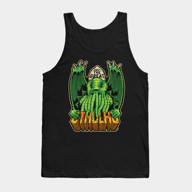 The Great Cthulhu Tank Top by Azafran